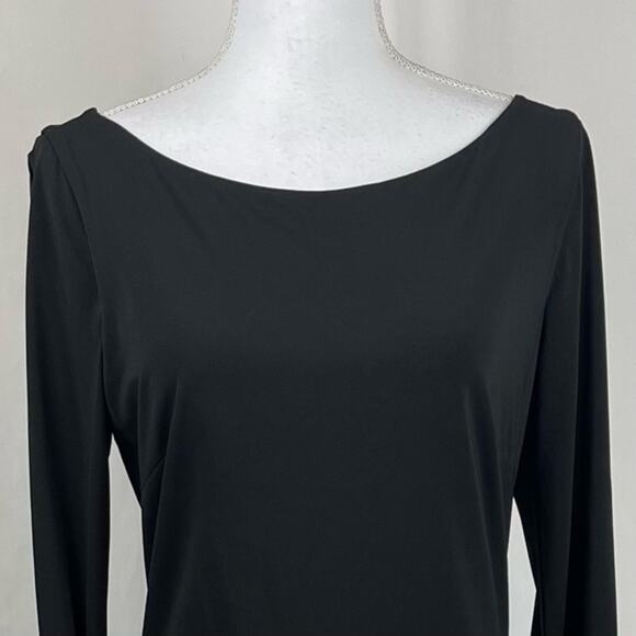 BCBGMaxAzria Black Long Open Sleeve Date Night Dress NWOT Size M - Picture 3 of 12
